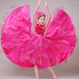 Scen Wear Flamenco Costume för att dansa Baby Girl Gypsy kjolar Spanish Bullfight Dance Kids Chorus 100-150 cm DL5726