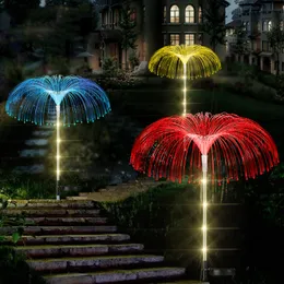 Solar Garden Lights Outdoor Wodoodporny światłowód Jellyfish Lampki trawnikowe Outdoor Patio Villa Yard Decor