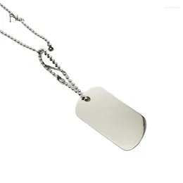 Pendant Necklaces Arrival 316S Tainless Steel 2pcs Men's Hip Hop Necklace Army Card Blank Dog Tag Jewelry Men CAGF0131