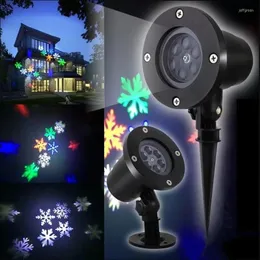 Lampes à gazon solaires Projection de flocons de neige rotatifs lumières paysage de neige pour décor de jardin de Festival de noël