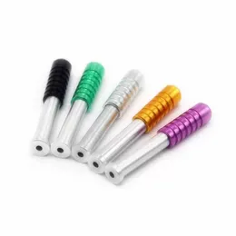 Fumare Pipa in metallo colorato Hitters Bat Snuff Paglia Sniffer Snorter Tubo nasale 52mm 78mm Tabacco a mano Tubi per fumatori di erbe secche