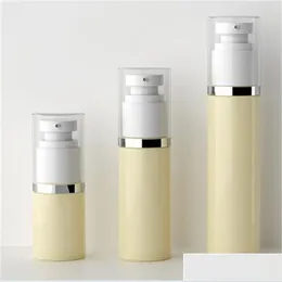 Förpackningsflaskor 30 ml 50 ml 80 ml PET Plastisk exklusiv tom vakuumpump flaskor luftlös dispenser burkbehållare för lotion makeup kosmet dhnzm