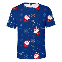 Magliette da uomo Merry Christmas 3D T-Shirt Uomo Donna Moda arrivo Stampa Cute Father Shirt Casual Tees Tops