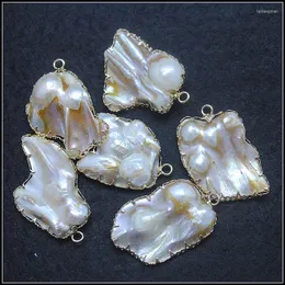 Colares pendentes 1pc biwa Pearl Pingents Shape Irregular Freshwater Barroce 35x25mm vendendo por peças chegadas