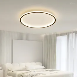 천장 조명 북유럽 현대 LED 침실 램프 거실 검은 서클 주방 설비 공부 간단한 장식 Dimmable Luces