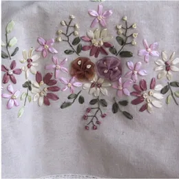 Table Cloth Tablecloth European Flower Cotton Dust-proof Wedding Banquet Rust Decoration Handmade Ribbon Embroidery