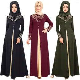 Ubranie etniczne Donsignet Sukienka muzułmańska moda Abaya Dubai Appliques Turcja Kobiety eleganckie długie