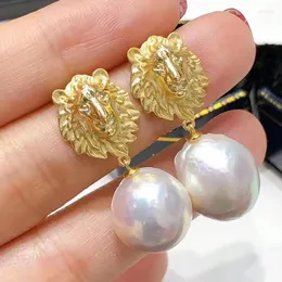 Orecchini a bottone MeiBaPJ 925 argento genuino dorato naturale perla barocca moda gioielli da sposa per le donne