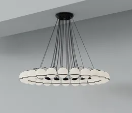 L￢mpadas de pingentes de vidro minimalista n￳rdico Anel de sombra Ring moderno LED PENENTE PENENTE LUZES LIVER
