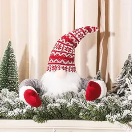 Decorações de Natal sem rosto Doll Man Doll Aumente a atmosfera High Hat Hat Arms Tree Topper para