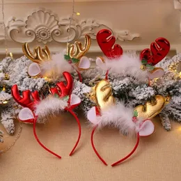 Cerchietto per capelli in peluche di Natale Fascia per capelli con alce carino per bambini Regalo di Natale per bambini Decorazioni per feste di Capodanno Accessori per capelli