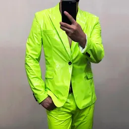 Multicolor Glitter Pu l￤der blazer m￤n plus prestanda ytterkl￤der mjuk lack l￤der motorcykel jacka bar man s￥ngare faux kappa