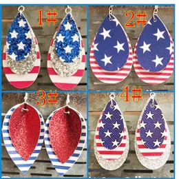 Dangle Earrings Fourth Of July Handmade Lightweight Faux Leather Earring Triple Layer Striped Flag Can Made Any Size