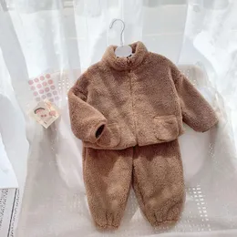 Barnkläder Autumn Winter Baby Boy Clothes Set Children Clothing Set Baby Girls Sport Suit Pock Pantseep Warm Outfit Suit