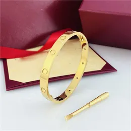 Men Bracelet Bracelet Designer de luxo Love Bracelets Bangleia de joias Cjeweler Diamond Charm Fashion Aço inoxidável Caso de casal Famoso presente Golden Screw Designers Bracelet