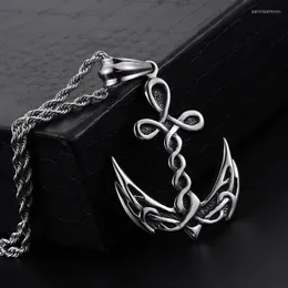Pendant Necklaces Men's Classic Retro Domineering Creative Cross Spiral Rudder Necklace Personality Trend Leisure Jewelry Gifts