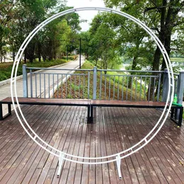 Party Decoration Single Double Rod Ring Wedding Arch Outdoor Marriage Birthday Round Background Shelf Frame