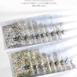 Decorações de arte na unha 1440pcs glitter ss3-ss16 cristal ab/limpo lixo liso não fixam shinestone 3d glass de vidro pedras
