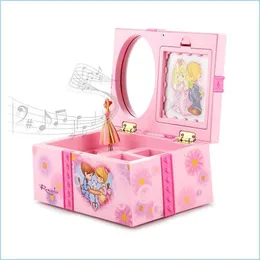 Bolsas de joalheria bolsas bolsas de joalheria bolsas para pc box box organizador rosa dancing Princess ornament pl￡stico armazenamento com espelho meninas dhvkq