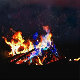 100Pcs Party Decoration Mystical Fire Magic Tricks Coloured Flames Toy Birthday Bonfire Sachets Fireplace Supplies