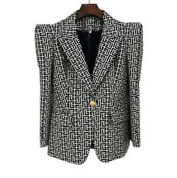 Damenanz￼ge Blazers Tide Marke Hochwertige Retro Modedesigner Grey Series Anzug Jacke L￶we Doppelbrust Slim Plus Size Women's's