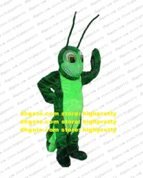 Smart Green Grasshopper Mascot Costume Mascotte Katydid Locust Cricket Acridid ​​Adult с двумя длинными щупальцами № 2569