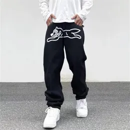 Męskie dżinsy Ropa nadruk z psem Streetwear mężczyźni workowate spodnie hip-hopowe Y2K ubrania proste luźne spodnie jeansowe Goth Pantalones Vaqueros 221018
