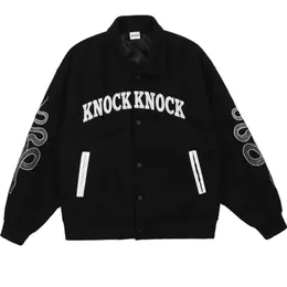 Bomber Jacket Streetwear Mens vintage haft haft wąż baseball płaszcz 2022 HARAJUKU swobodny japoński styl kurtki uniwerek