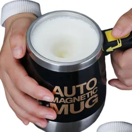 Mugs Mugs Matic Self Stirring Magnetic Mug Stainless Steel Coffee Milk Mixing Cup Creative Blender Smart Mixer Thermal Cups 220928 D Dhnzu