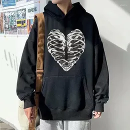 Herrtröjor y2k män emo streetwear hoodie zip up tröjor