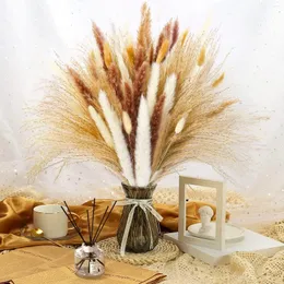 Decorative Flowers 120pcsNatural Pampas Grass Fluffy Small Reeds Bouquet Boho Living Room Decoration Tail Dried Wedding