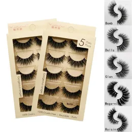 False Eyelashes 4 Pairs 3D Faux Mink Hair Wispy Criss-cross Fluffy Thick Natural Handmade Lash Cruelty-free Eye Makeup Tools