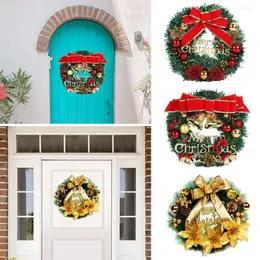 Decorações de Natal Decoração de porta Tree pendurada grinaldas de sino Merry PVC Garlands Wreath