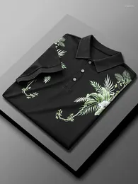 Männer Polos Männer 2022 Sommer Dünne Gedruckt Polo Shirts Casual Kurzarm Slim Fit T-shirt Tops Plus Größe Gestrickte Pullover B113