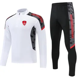 Stade Brestois 29 Erkek Trailsuit Yarı Fermuar Ceket Pantolon Günlük Sweatshirt Suits Sportswear Açık Hava Sporları ve Çılgın Giyim Yetişkin Tracksuts