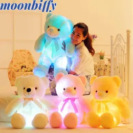 Animali di peluche farciti 32CM Luminoso creativo Light Up LED Teddy Bear Animal Toy Colorful Glowing Christmas Gift for Kid Y2210