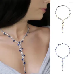 Choker Dangle Naszyjnik Rhinestone długi wisiorek między szlifierką klatki piersiowej Dekork szyi dla dziewcząt panie