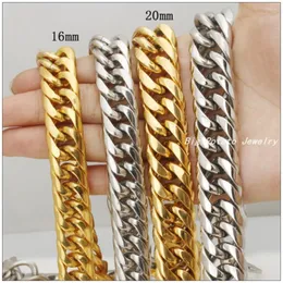 Cadeias de 60 cm de comprimento 16 mm 20mm Lidth Fashion Chain 316l Aço inoxidável colorido de ouro prata de ouro