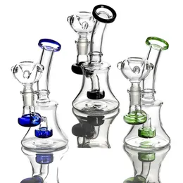Farbigem Mundstück Mini Glass Shisha Bongs mit diffuse Perc 6 Zoll Handglas Wasserrohröl Rüsch rauchen Bubbler 14mm Gelenk