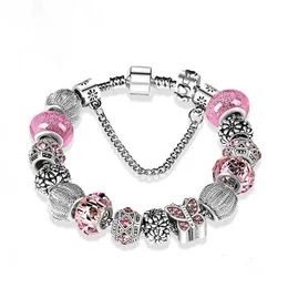 Sterlingsilber vergoldetes Schmetterlings-Charm-Armband-Set mit Originalbox für Pandora-Schlangenketten-Charm-Armbänder für Frauen, Hochzeitsschmuck, Freundin-Geschenk