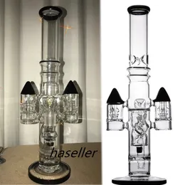 16.5 pollici Gravità Vetro Acqua Bong Narghilè Percolatore Tubi d'acqua Fumo Bubbler Recycler dab Rigs con 18mm Bowl Tobacco