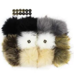 Other Fashion Accessories Furling 12pcs DIY Fluffy Faux Fur 11cm Pom Ball with Press Button for Baby Girl Pom Beanie Hat Decoration Accessories T221020