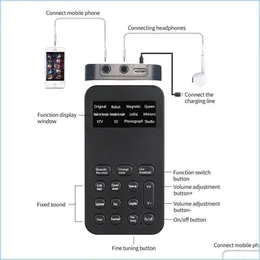 Modificadores de Voz Modificador de Voz Mini Adaptador Disfarce de Microfone Live Webcast Jogo de Telefone Conversor de Som 298B Masculino para Feminino 8 Mudando Dhbjn