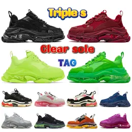 OG Neon 95S Boots Triple S Designer Mens Womens Casual Shoes Luxury Quality Lucky Green All Black Vintage Beige Clear Sole Triples Platform Sneakers Trainers Trainers