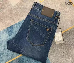 Lyxiga mäns jeans designer svarta byxor faller vinter sträcka byxor mode män avslappnad denim lös rak