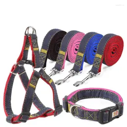 Dog Collars Pet Leash And Harness Set Adjustable Collar Lead Vest Small Medium Large For Walking Training Accessories