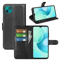 Lädertelefonfodral för Wiko T10 T50 Y52 Life 3 Y82 Y62 Y51 View 5 Y81 Y61 Power U30 U10 U20 Lychee Litchi Wallet Case Leather With Card Slots