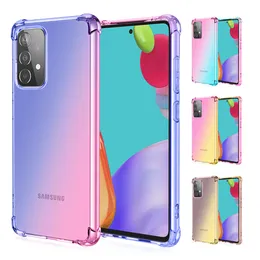 Gradyan Renk Gökkuşağı Şok geçirmez TPU Samsung Galaxy A03 Çekirdek A13 A23 A33 A53 5G M53 M33 M23 M52 5G A12 A52S A52 A22 M32