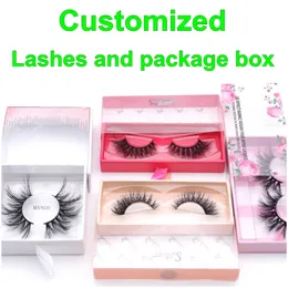 Customized Faux Mink Eyelashes Lashes Extension Customization Package Boxes Fluffy Natural Full Strip Dramatic 3D Effect Lash