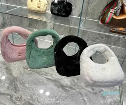 حقائب Miubag tote bag Women Plush Designer Bags White Zipper Handbag Mini Shopping Crossbody Prespags 2022